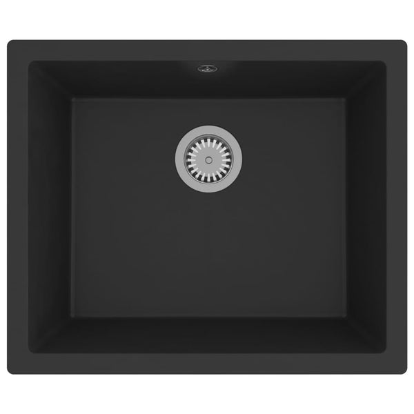 Vidaxl Kitchen Sink With Overflow Hole Black Granite Kitchen Sinks
