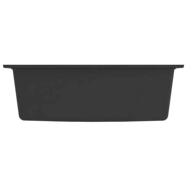 Vidaxl Kitchen Sink With Overflow Hole Black Granite Kitchen Sinks