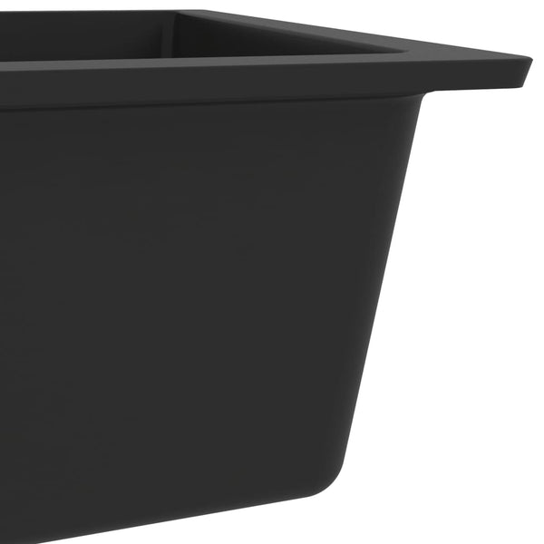 Vidaxl Kitchen Sink With Overflow Hole Black Granite Kitchen Sinks