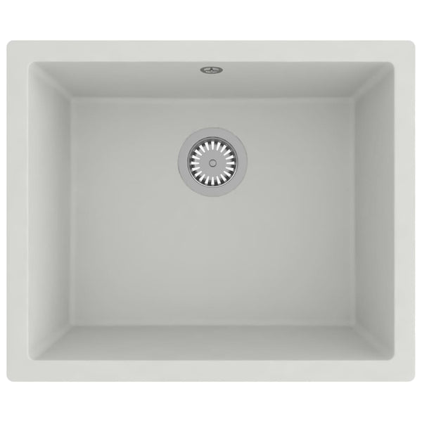 Vidaxl Kitchen Sink With Overflow Hole White Granite Kitchen Sinks