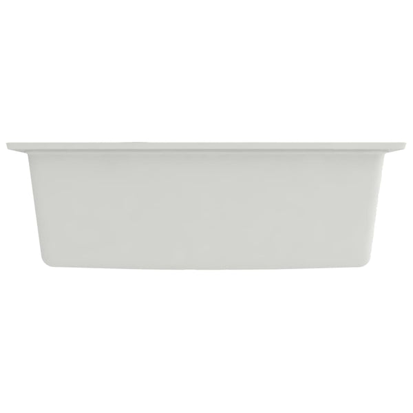 Vidaxl Kitchen Sink With Overflow Hole White Granite Kitchen Sinks