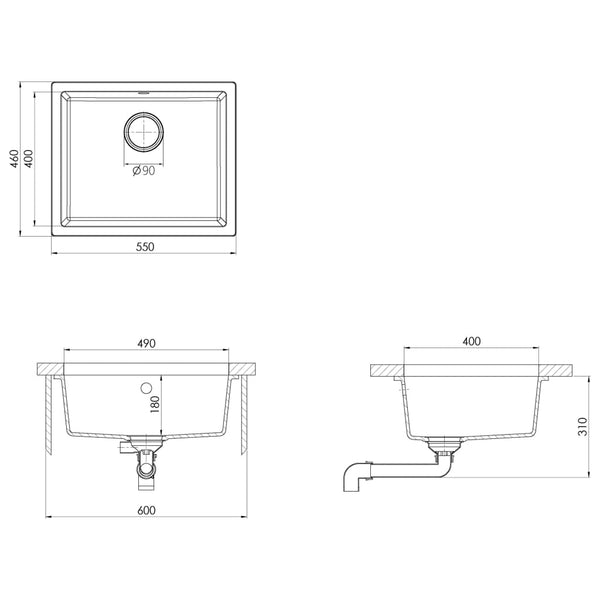 Vidaxl Kitchen Sink With Overflow Hole White Granite Kitchen Sinks