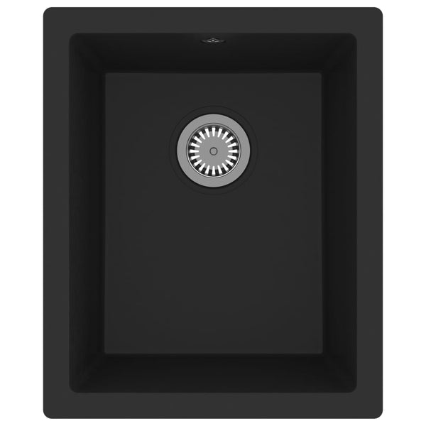 Vidaxl Kitchen Sink With Overflow Hole Black Granite Kitchen Sinks