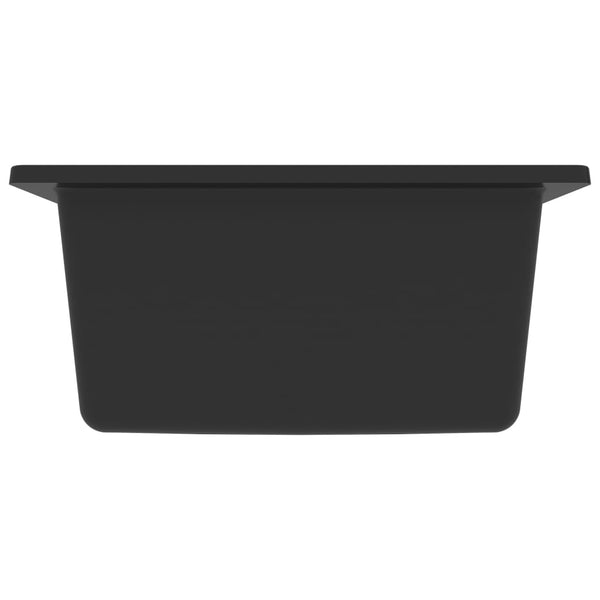 Vidaxl Kitchen Sink With Overflow Hole Black Granite Kitchen Sinks