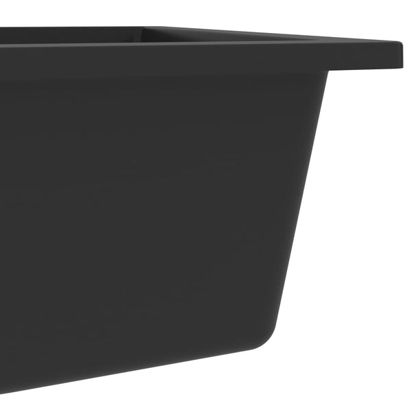 Vidaxl Kitchen Sink With Overflow Hole Black Granite Kitchen Sinks