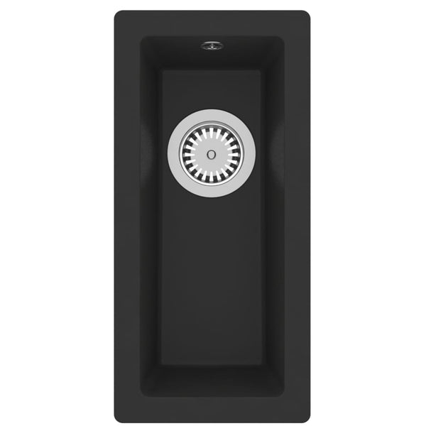 Vidaxl Kitchen Sink With Overflow Hole Black Granite Kitchen Sinks