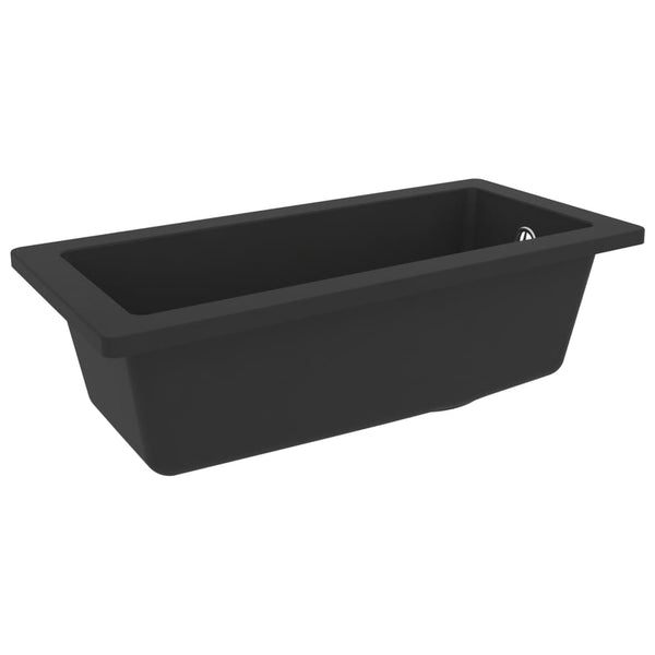 Vidaxl Kitchen Sink With Overflow Hole Black Granite Kitchen Sinks