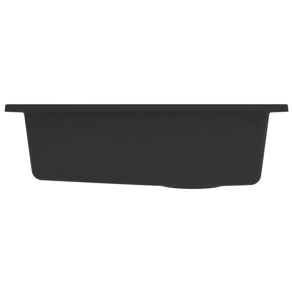 Vidaxl Kitchen Sink With Overflow Hole Black Granite Kitchen Sinks