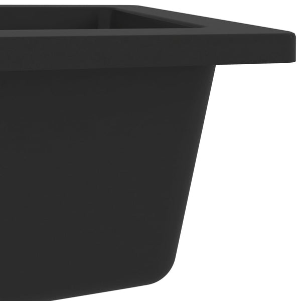 Vidaxl Kitchen Sink With Overflow Hole Black Granite Kitchen Sinks
