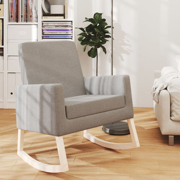 Vidaxl Rocking Chair Light Grey Fabric Chairs