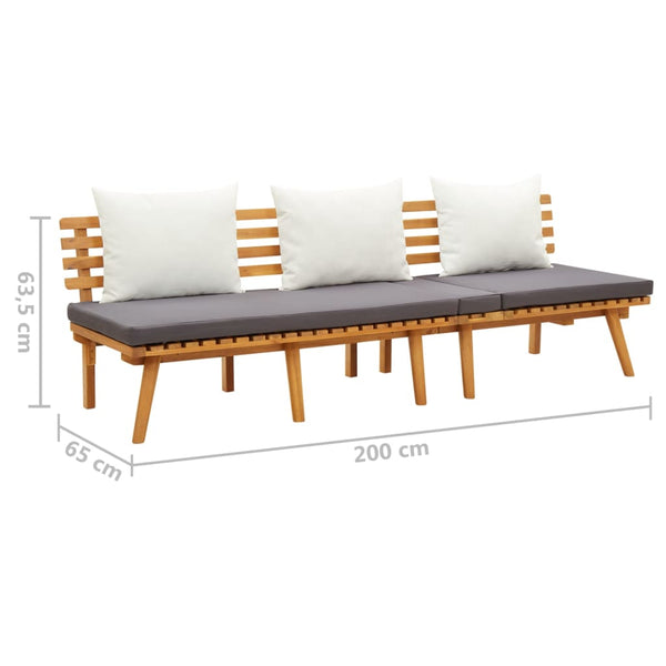 Garden Day Bed 200X65 Cm Solid Wood Acacia Loungers