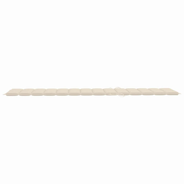 Vidaxl Sun 2 Pcs With Cream Cushion Solid Teak Wood Loungers