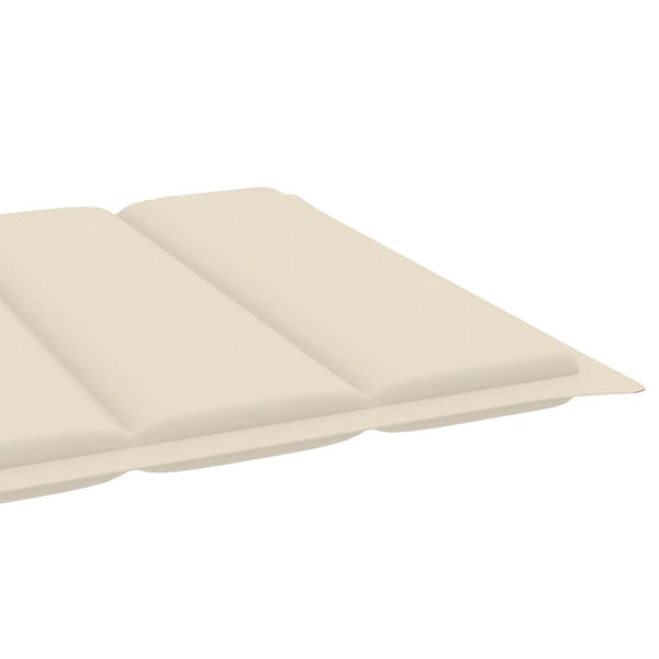 Vidaxl Sun 2 Pcs With Cream Cushion Solid Teak Wood Loungers