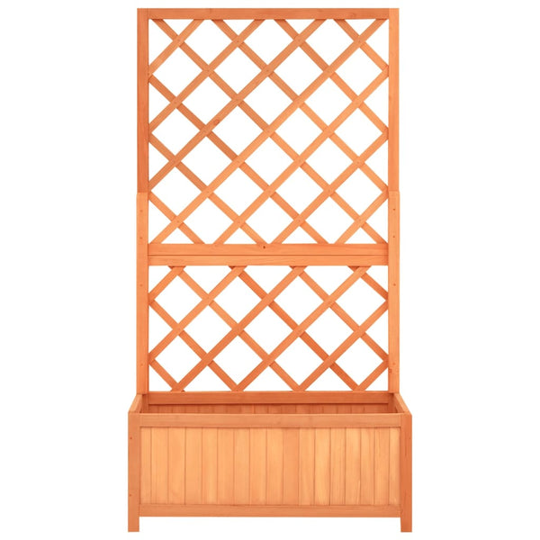 Garden Trellis Planter Brown 70X30x135 Cm Solid Firwood Trellises