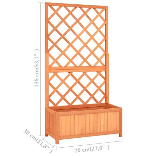 Garden Trellis Planter Brown 70X30x135 Cm Solid Firwood Trellises