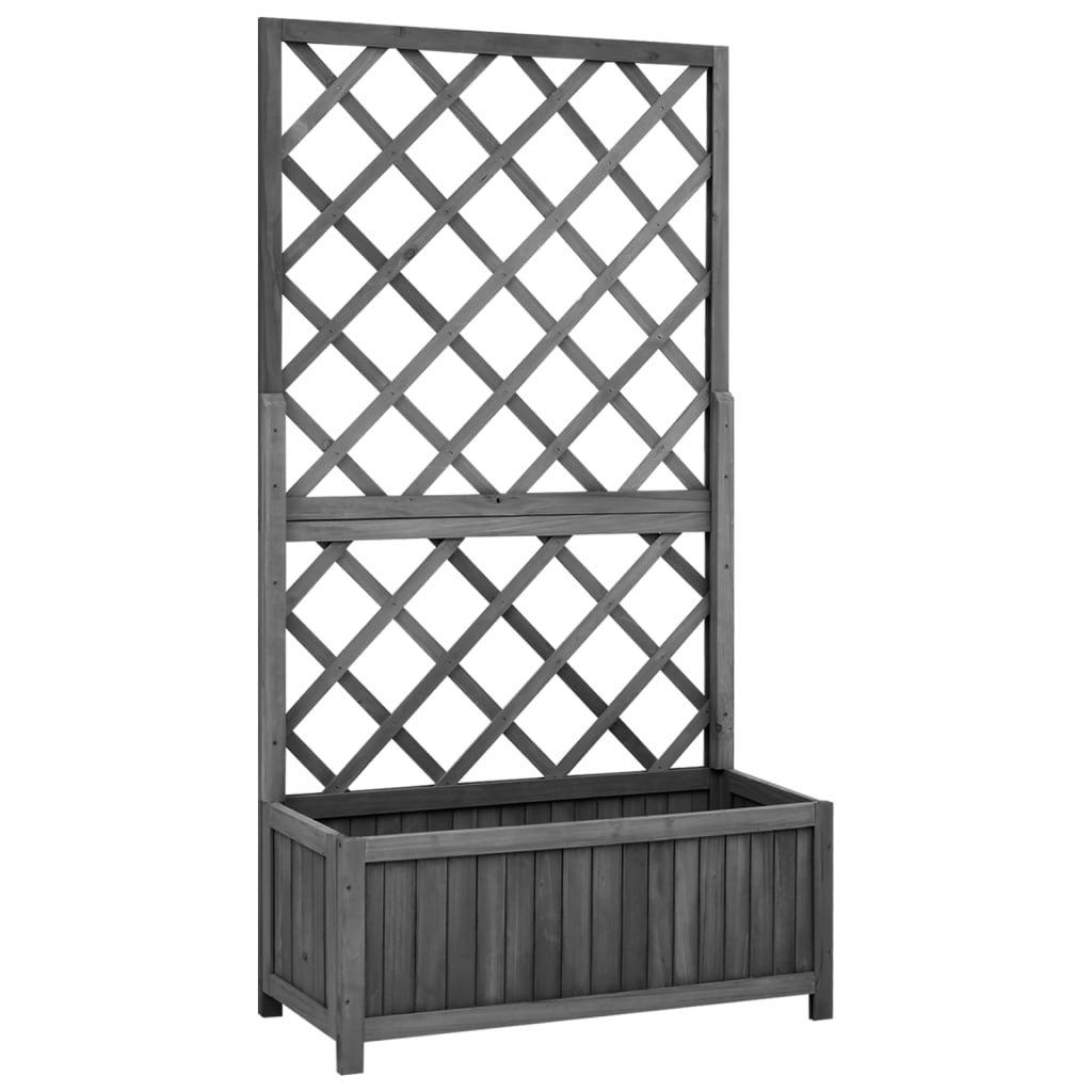 Garden Trellis Planter Black 70X30x135 Cm Solid Firwood Trellises