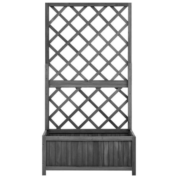 Garden Trellis Planter Black 70X30x135 Cm Solid Firwood Trellises