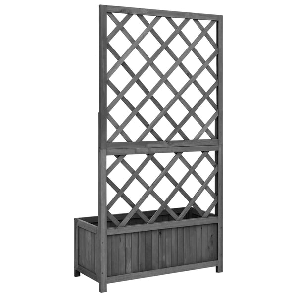 Garden Trellis Planter Black 70X30x135 Cm Solid Firwood Trellises