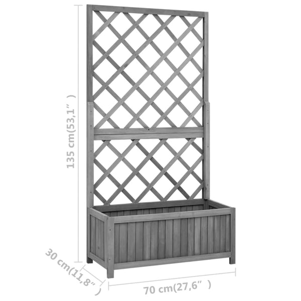 Garden Trellis Planter Black 70X30x135 Cm Solid Firwood Trellises