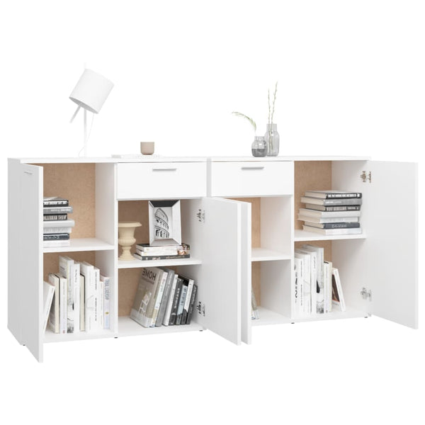 Sideboard White 160X36x75 Cm Engineered Wood Sideboards & Buffets