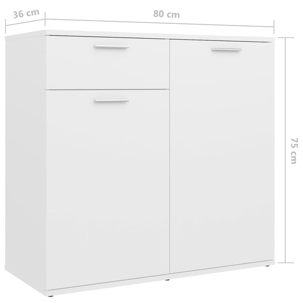 Sideboard White 160X36x75 Cm Engineered Wood Sideboards & Buffets