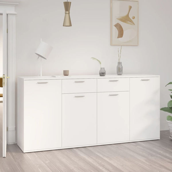 Sideboard White 160X36x75 Cm Engineered Wood Sideboards & Buffets