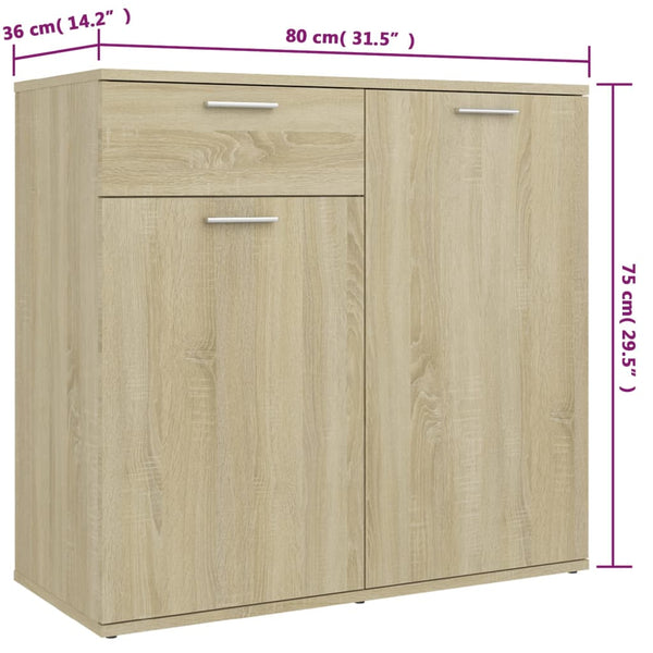 Sideboard Sonoma Oak 160X36x75 Cm Engineered Wood Sideboards & Buffets