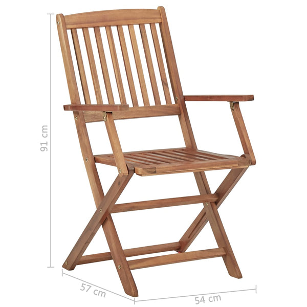Folding Outdoor Chairs 8 Pcs Solid Acacia Wood Patio Chairs