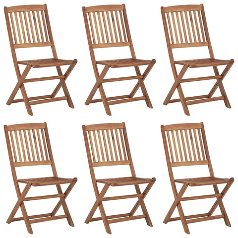 Vidaxl Folding Outdoor Chairs 6 Pcs Solid Acacia Wood Patio Chairs
