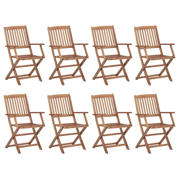 Folding Outdoor Chairs 8 Pcs Solid Wood Acacia Patio Chairs