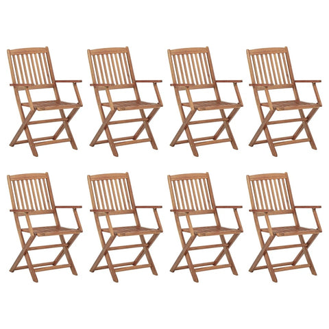 Folding Outdoor Chairs 8 Pcs Solid Wood Acacia Patio Chairs