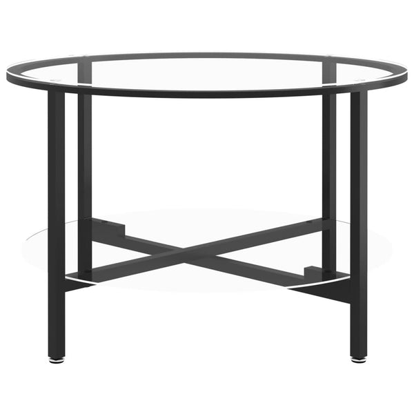 Tea Table Black And Transparent 70 Cm Tempered Glass Coffee Tables