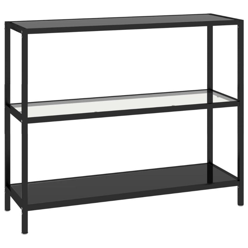Bookshelves Shelf Transparent And Black 100X36x90 Cm Tempered Glass