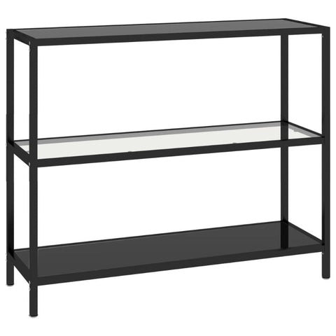 Shelf Transparent And Black 100X36x90 Cm Tempered Glass Bookshelves