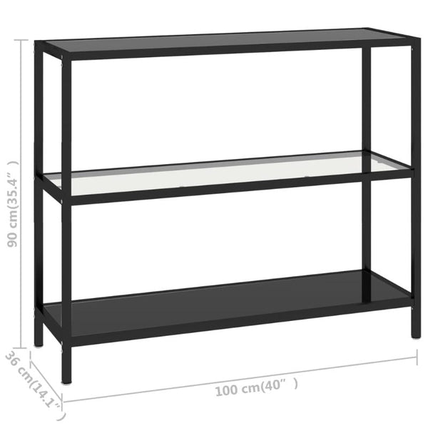 Bookshelves Shelf Transparent And Black 100X36x90 Cm Tempered Glass