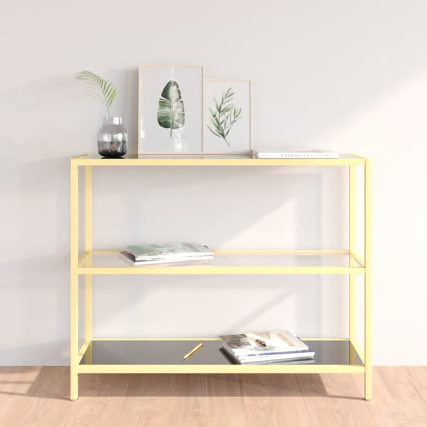 Shelf Black And Transparent 100X36x90 Cm Tempered Glass Bookshelves