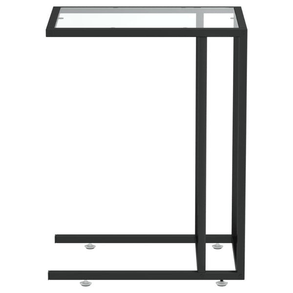 Computer Side Table Transparent 50X35x65 Cm Tempered Glass