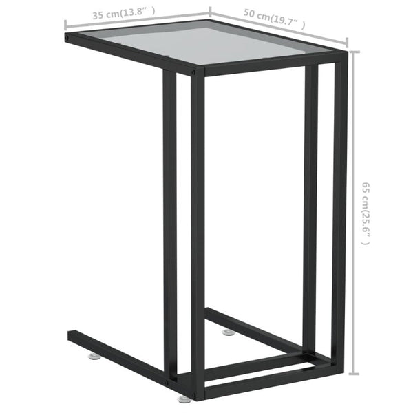 Computer Side Table Transparent 50X35x65 Cm Tempered Glass Side Tables