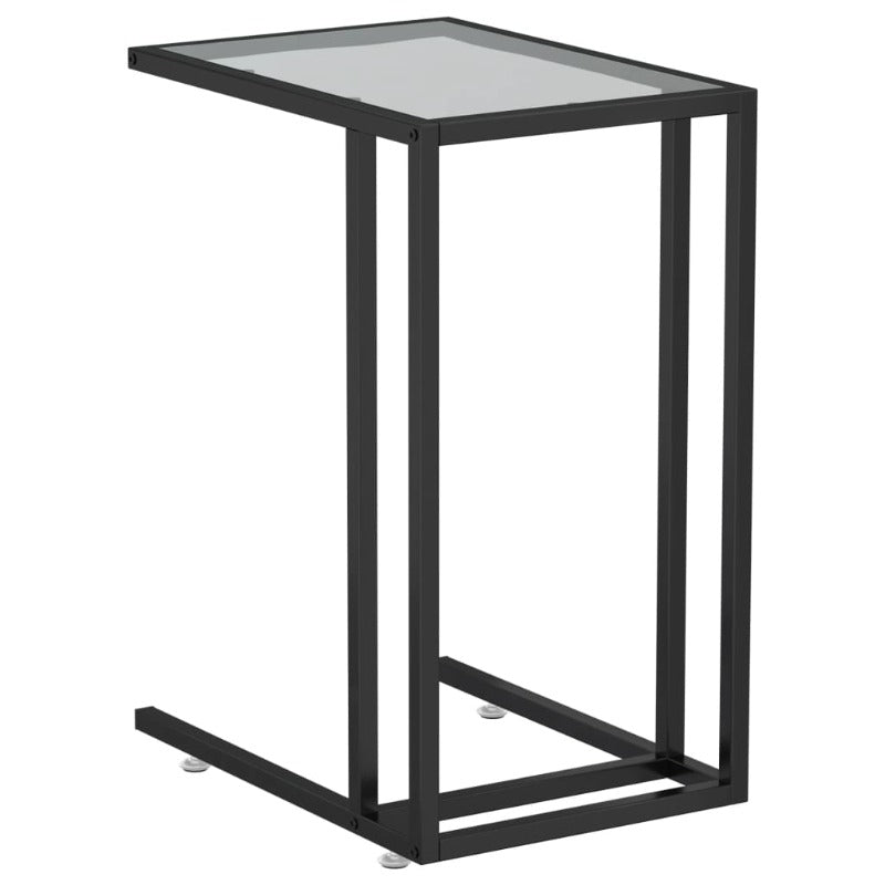 Computer Side Table Black 50X35x65 Cm Tempered Glass Side Tables