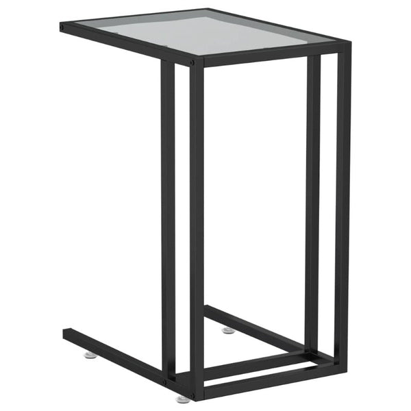 Computer Side Table Black 50X35x65 Cm Tempered Glass Side Tables