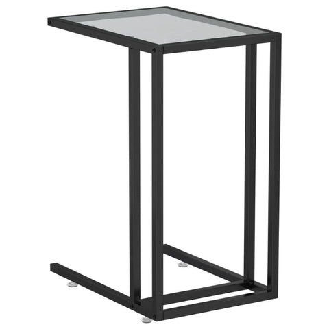 Vidaxl Computer Side Table Black 50X35x65 Cm Tempered Glass