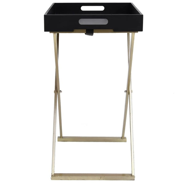 Folding Table Gold And Black 48X34x61 Cm Mdf