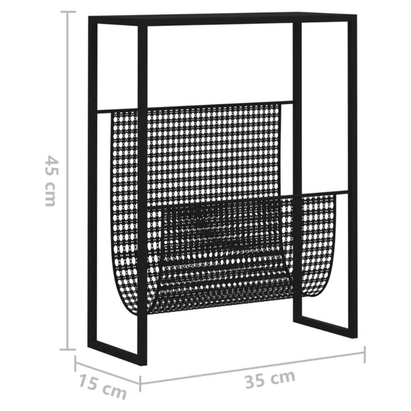 Magazine Rack Black 35X15x45 Cm Steel Magazine Racks