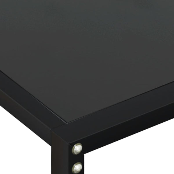 Console Table Black 140X35x75.5Cm Tempered Glass Tables