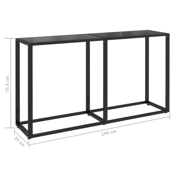 Console Table Black 140X35x75.5Cm Tempered Glass Tables