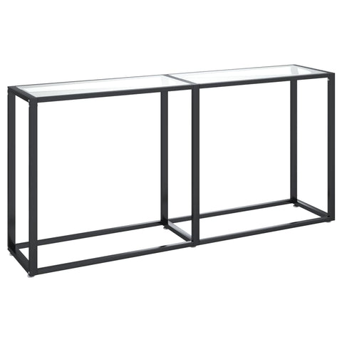 Console Table Transparent 160X35x75.5Cm Tempered Glass Hall Tables