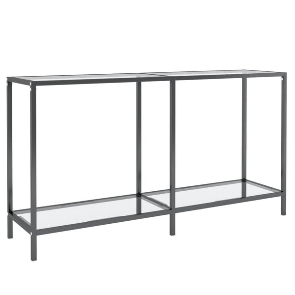 Console Table Transparent 140X35x75.5 Cm Tempered Glass Hall Tables