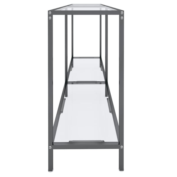 Console Table Transparent 140X35x75.5 Cm Tempered Glass Hall Tables