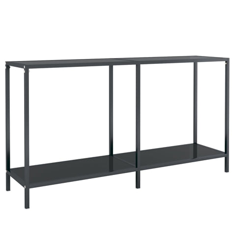 Console Table Black 140X35x75.5 Cm Tempered Glass