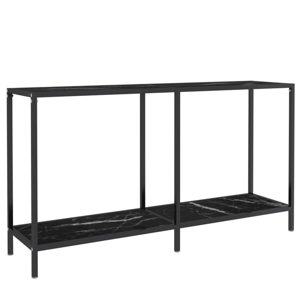 Console Table Black 140X35x75.5 Cm Tempered Glass Hall Tables